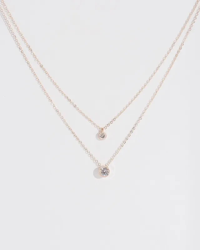 Crystal Double Round Crystal Necklace sold by Collete Hayman