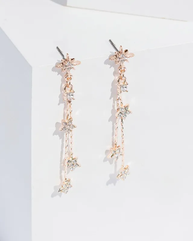 Rose Gold Dainty Crystal Drop Earrings sold by Collete Hayman