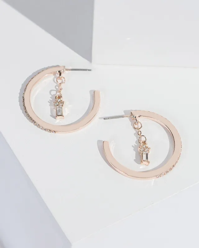 Crystal Statement Hanging Hoop Earrings sold by Collete Hayman