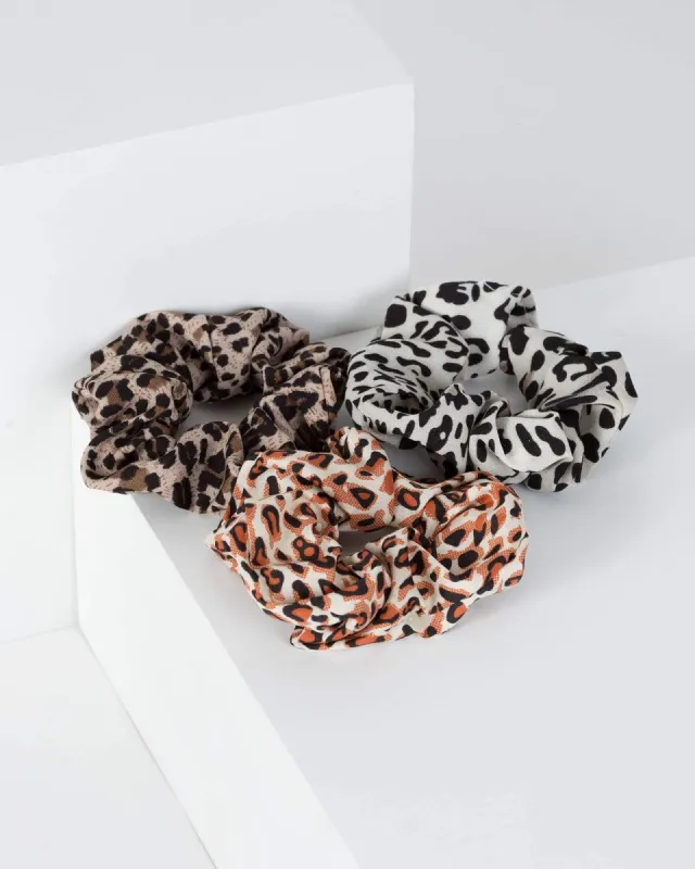 Multi Colour 3Pk Leopard Print Scrunchie sold by Collete Hayman