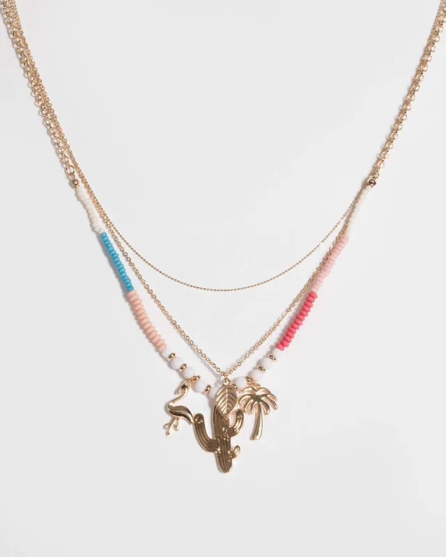 Gold Beaded Cactus Necklace sold by Collete Hayman