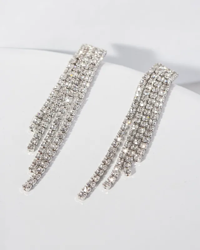 Crystal 4 Row  Tassel Earrings sold by Collete Hayman