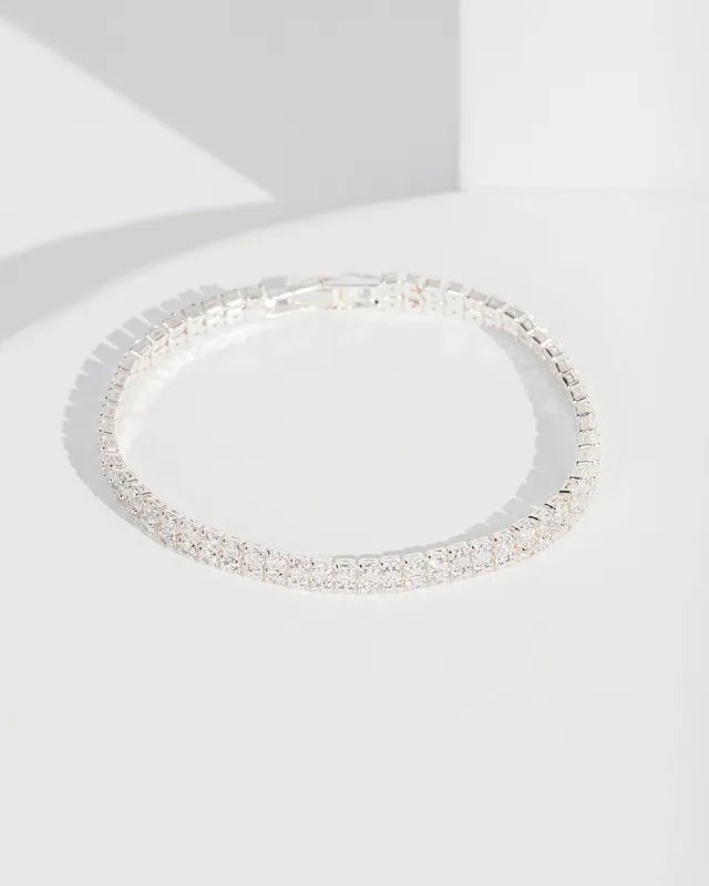 Crystal Double Row Cubic Zirconia Bracelet sold by Collete Hayman