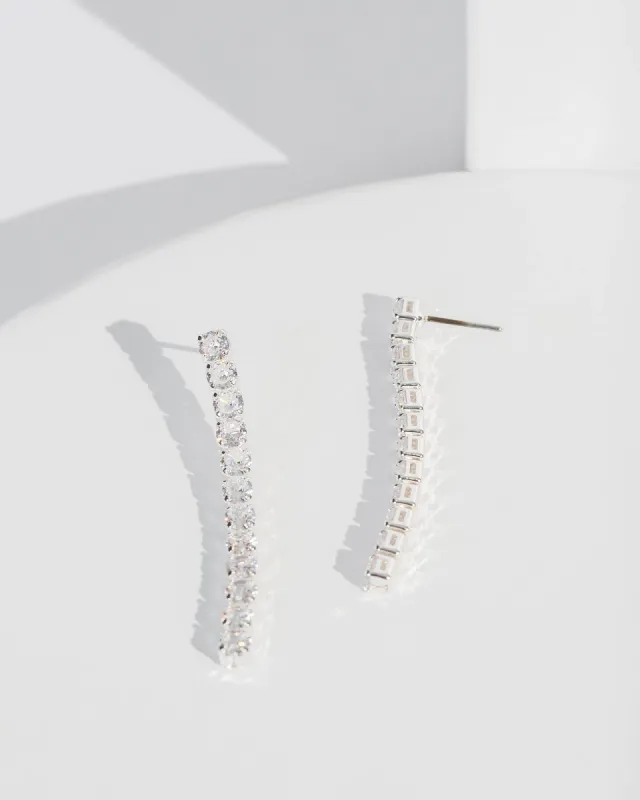 Crystal Crystal Cubic Zirconia Chain Drop Earrings sold by Collete Hayman