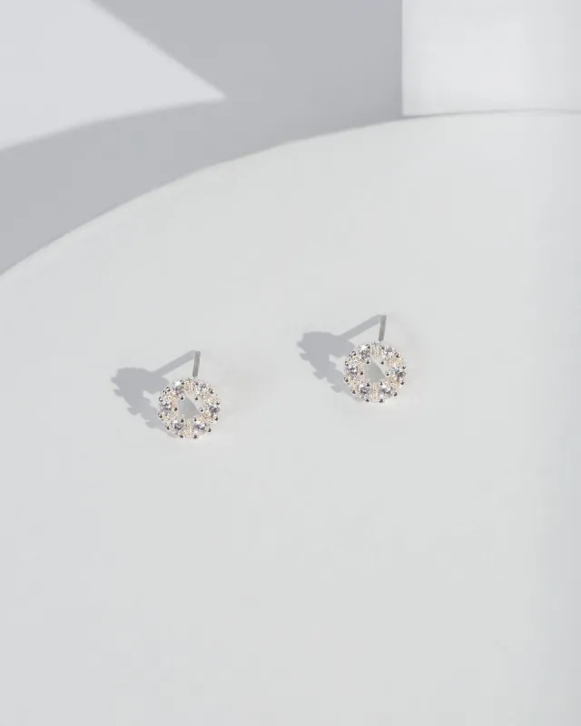 Crystal Cubic Zirconia Halo Stud Earrings sold by Collete Hayman