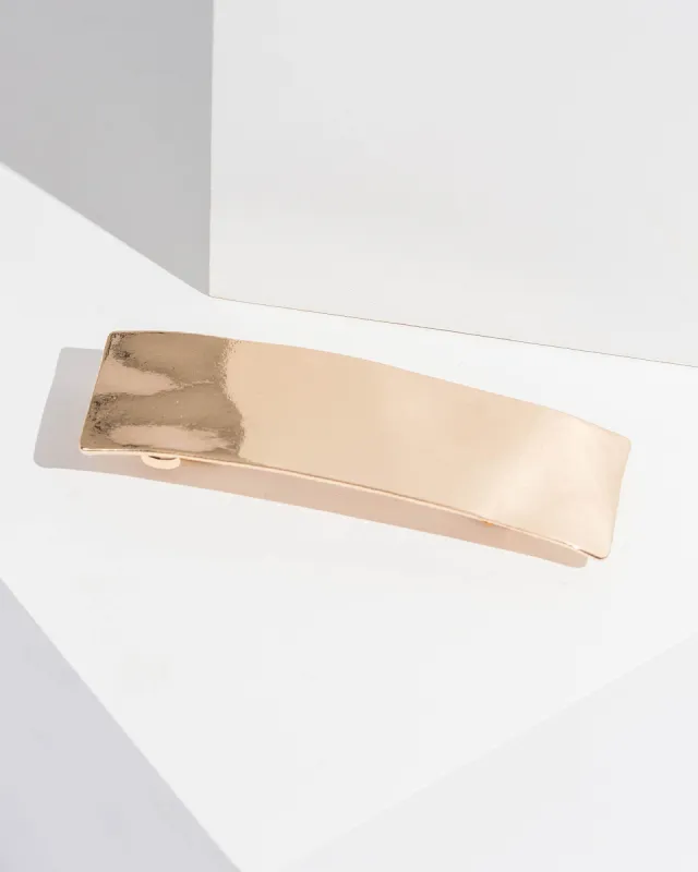 Gold Rectangle Metal Barrette Clip sold by Collete Hayman