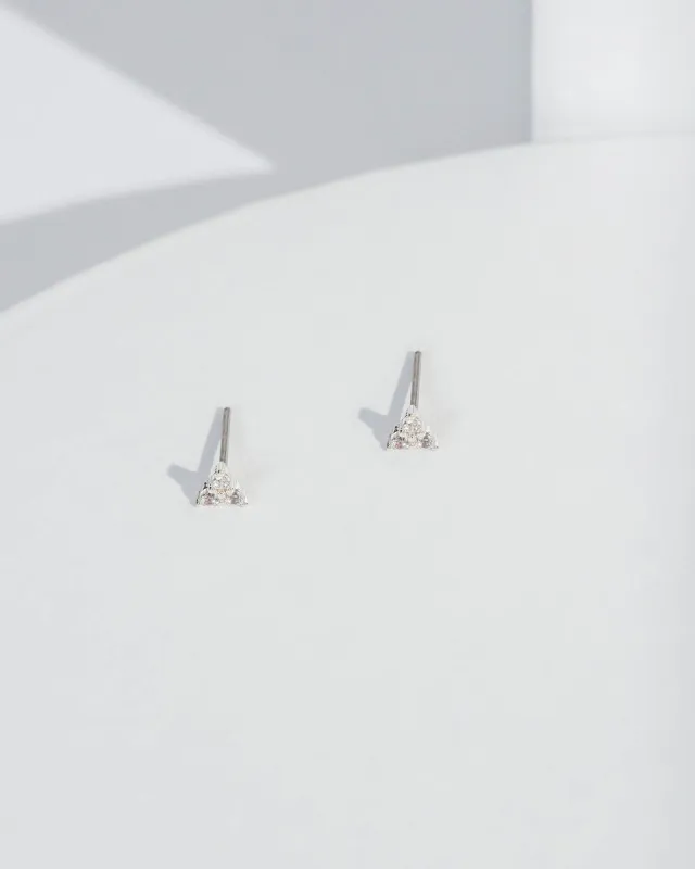Crystal Triangle Cubic Zirconia Stud Earrings sold by Collete Hayman