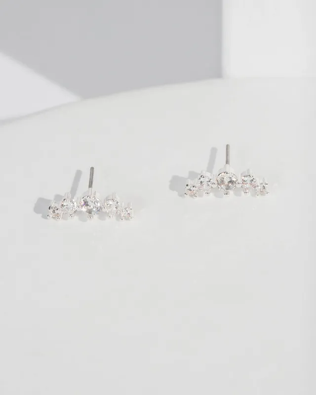 Crystal Curve Cubic Zirconia Stud Earrings sold by Collete Hayman