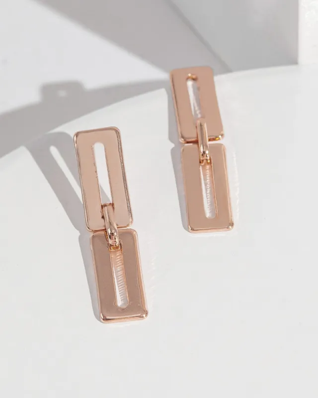 Rose Gold Fine Chain Link Drop Earrings sold by Collete Hayman