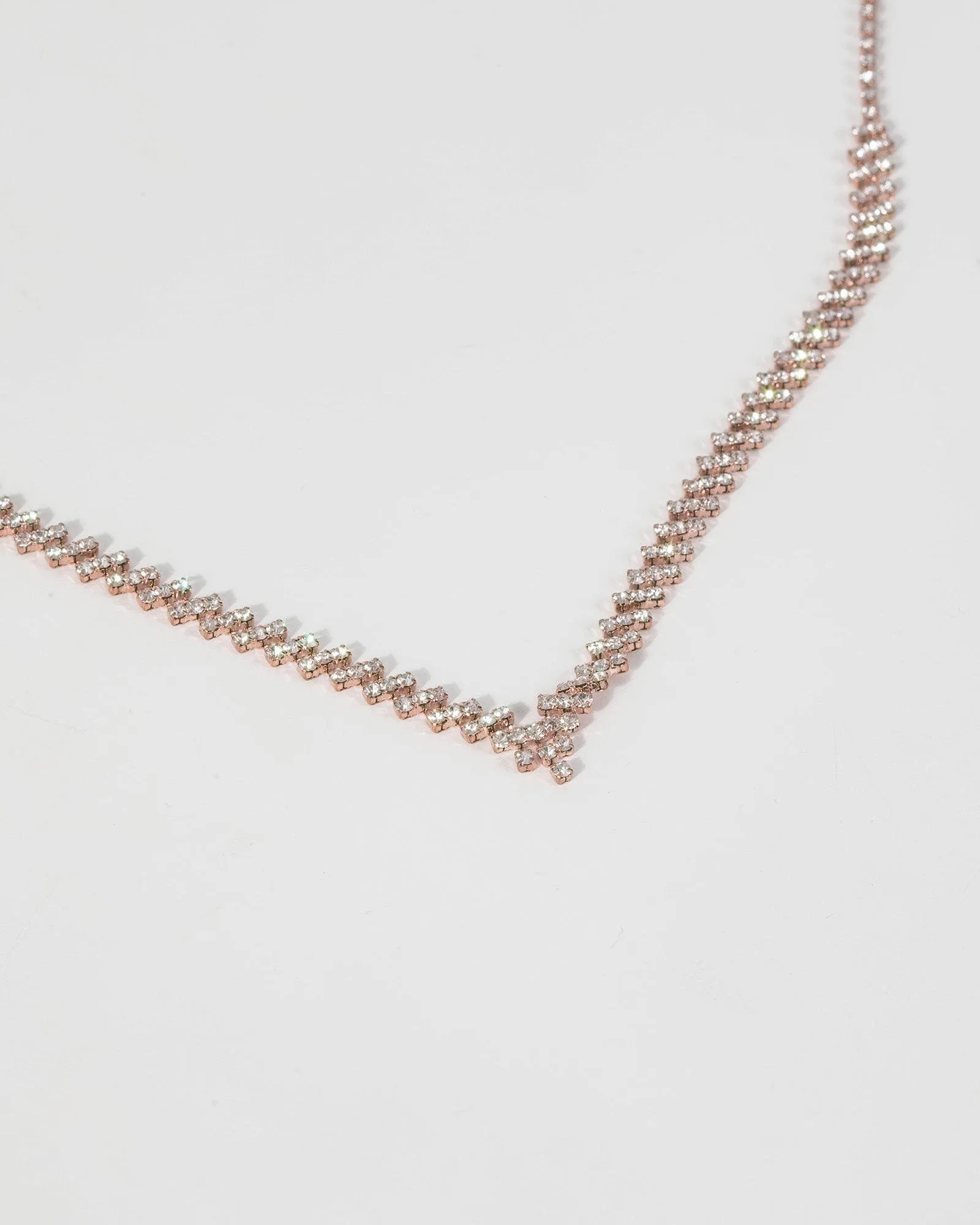 Rose Gold Diamante Cup Chain Teardrop Necklace sold by Collete Hayman