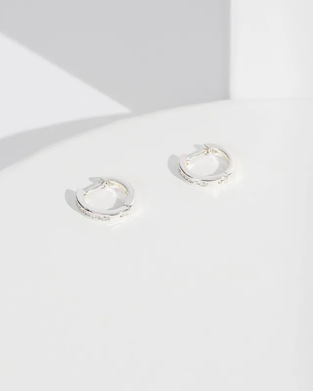 Crystal Fine Cubic Zirconia Huggie Hoop Earrings sold by Collete Hayman