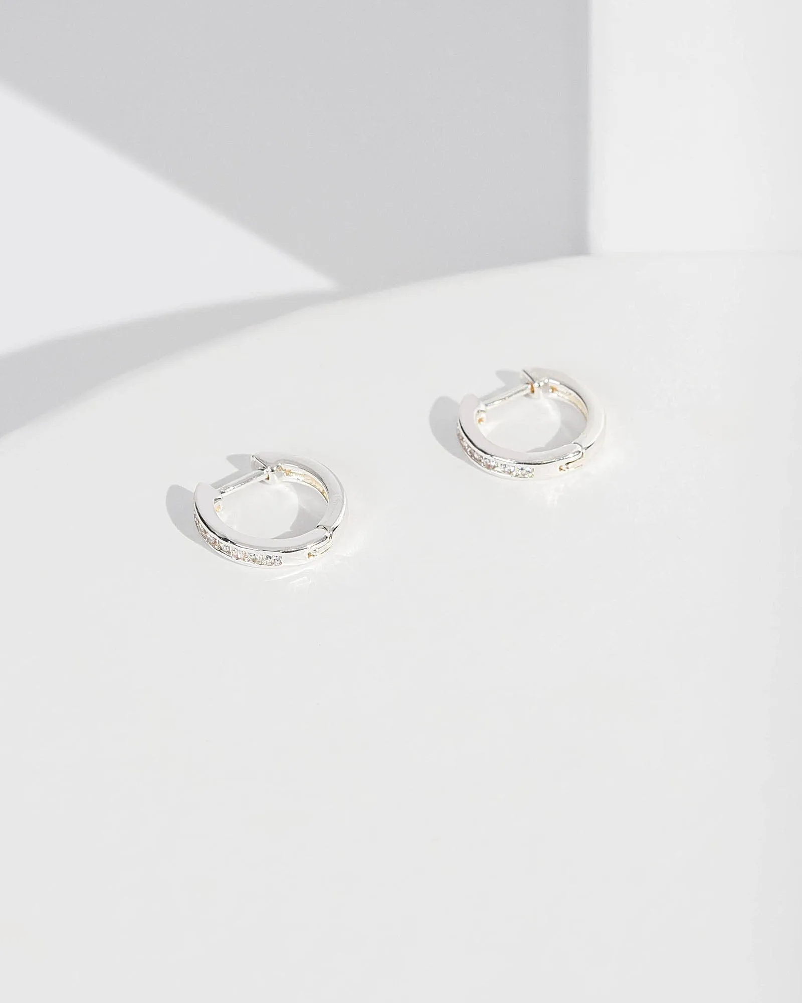 Crystal Fine Cubic Zirconia Huggie Hoop Earrings sold by Collete Hayman