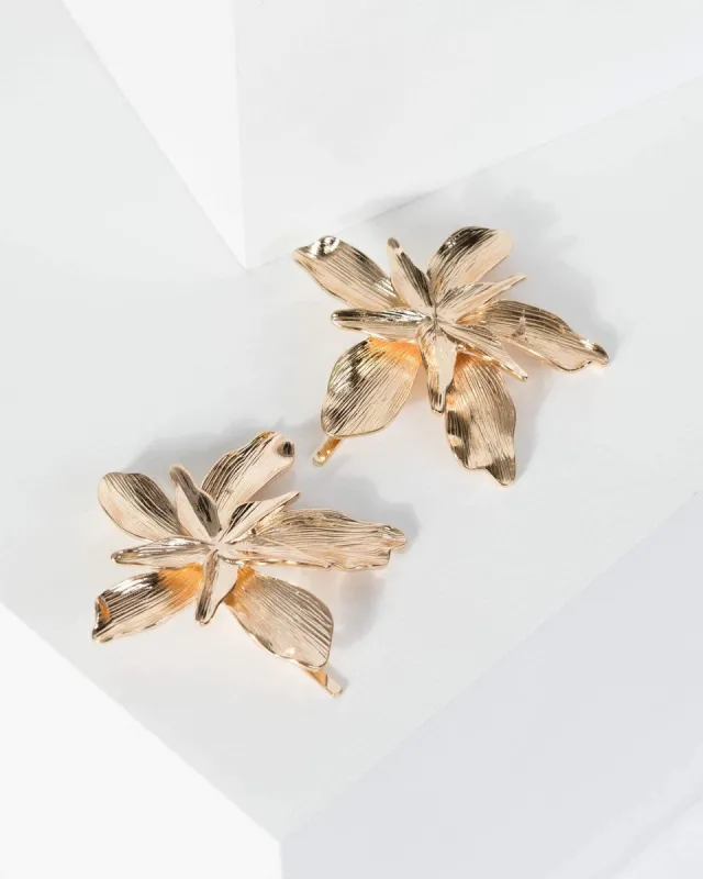 Gold 2 Pack Textured Flower Hair Clip sold by Collete Hayman