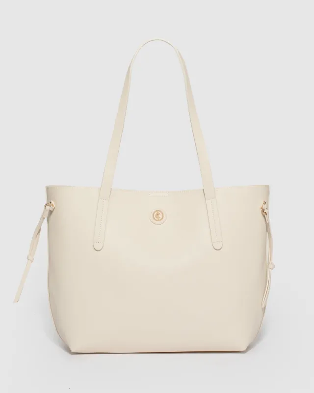 Ivory Sabina Tie Tote Bag sold by Collete Hayman