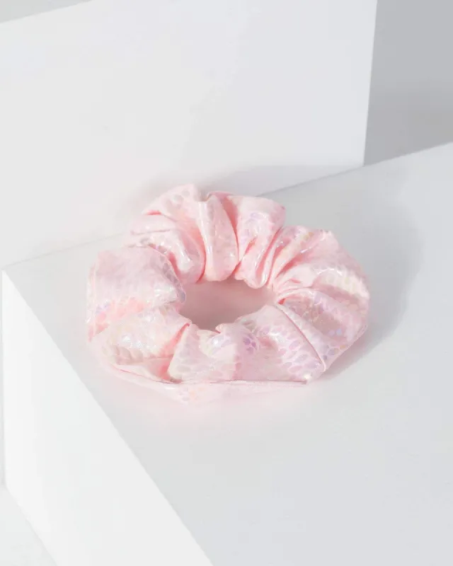 Pink Shiny Snake Skin Effect Scrunchie sold by Collete Hayman