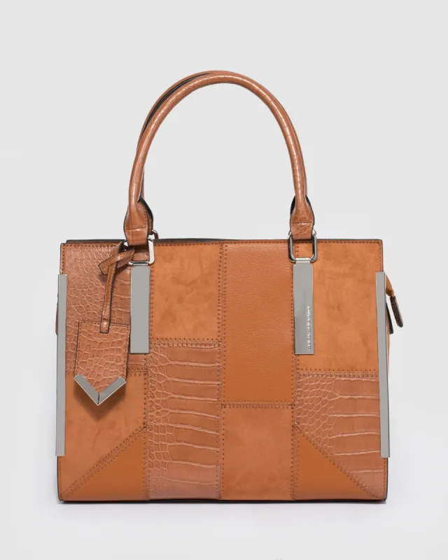 Tan Andrea Square Tote Bag sold by Collete Hayman