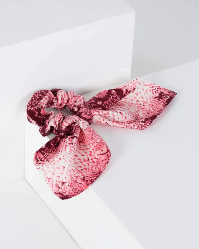 Pink Snake Print Effect Tie Scrunchie sold by Collete Hayman