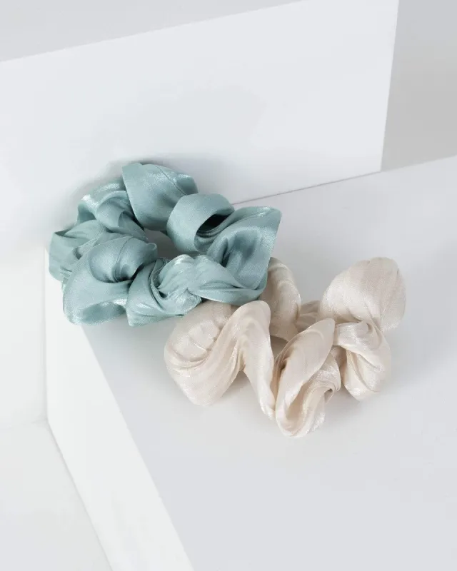 Multi Colour Pack Plain Satin Twirl Scrunchies sold by Collete Hayman