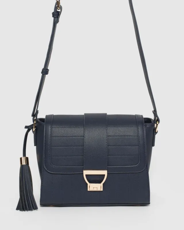 Navy Blue Dianna Crossbody Bag sold by Collete Hayman