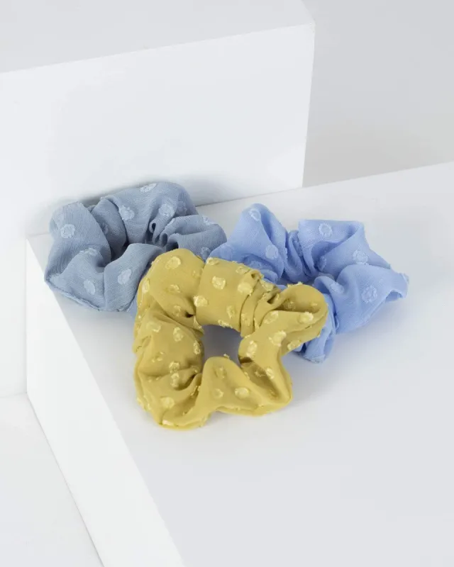 Multi Colour 2 Pack Spotty Detail Scrunchies sold by Collete Hayman