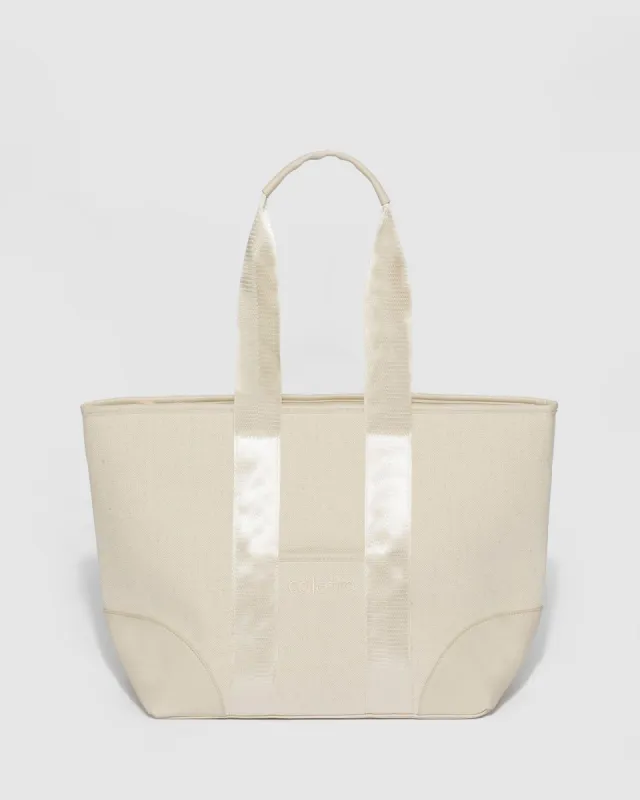 Ivory Viktoria Canvas Tote Bag sold by Collete Hayman
