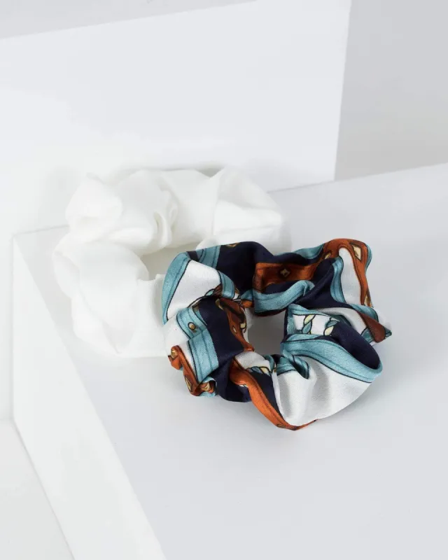 Multi Colour 2 Pack Chain Print Scrunchies sold by Collete Hayman
