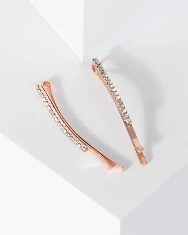 Rose Gold Fine Dia Hair Pin Pack sold by Collete Hayman
