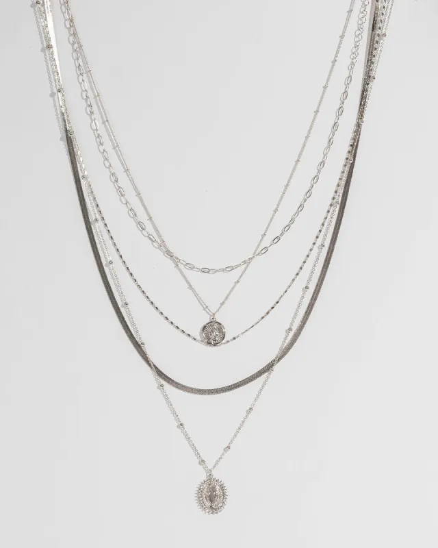 Silver Multi Layered Pendant Necklace sold by Collete Hayman