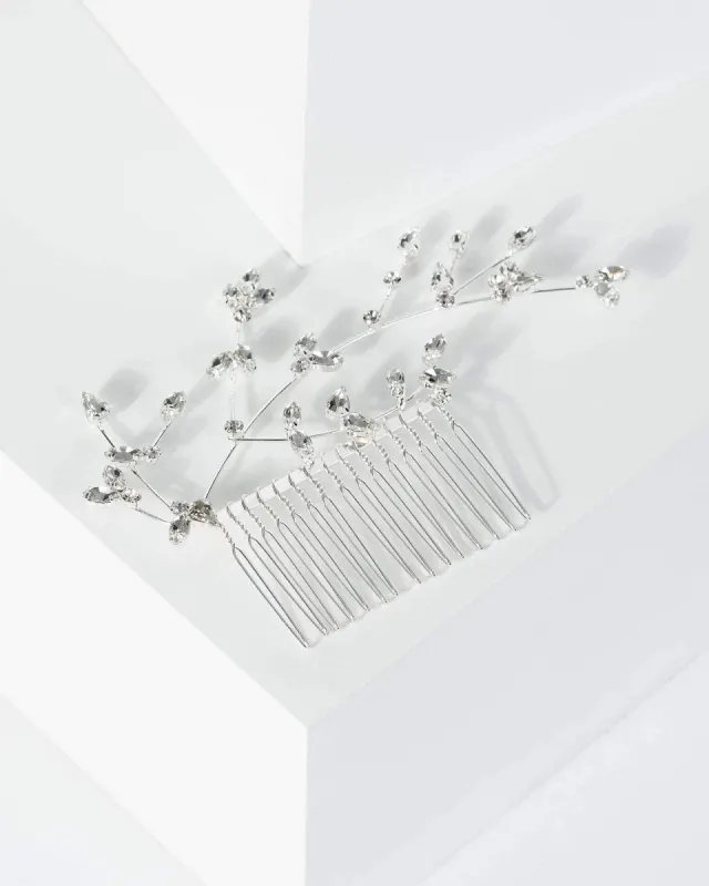 Silver Crystal Vine Hair Comb sold by Collete Hayman