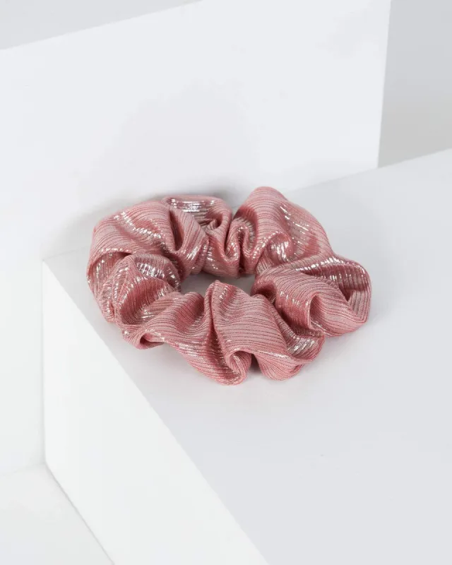 Pink Shiny Line Detail Scrunchie sold by Collete Hayman