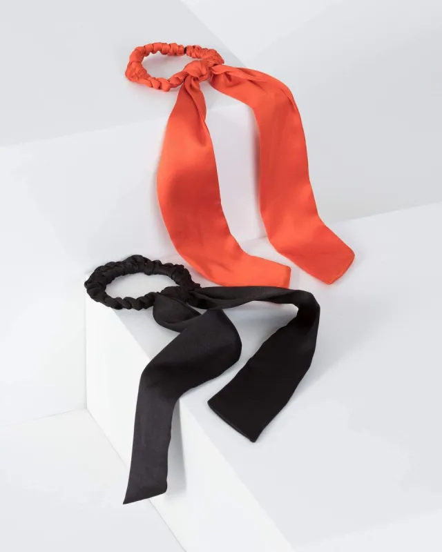 Multi Colour 2 Pack Braided Detail Scarf Hair Tie sold by Collete Hayman