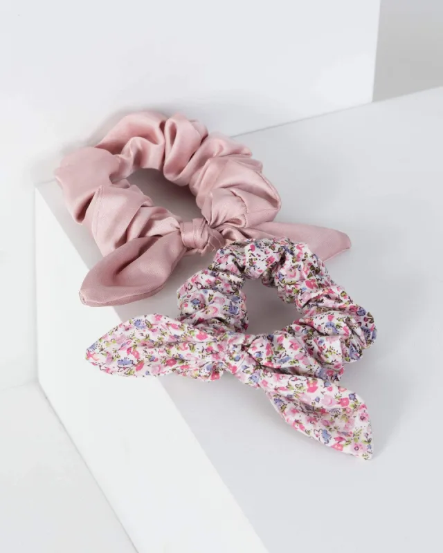 Multi Colour 2 Pack Dainty Flower Print Scruchies sold by Collete Hayman