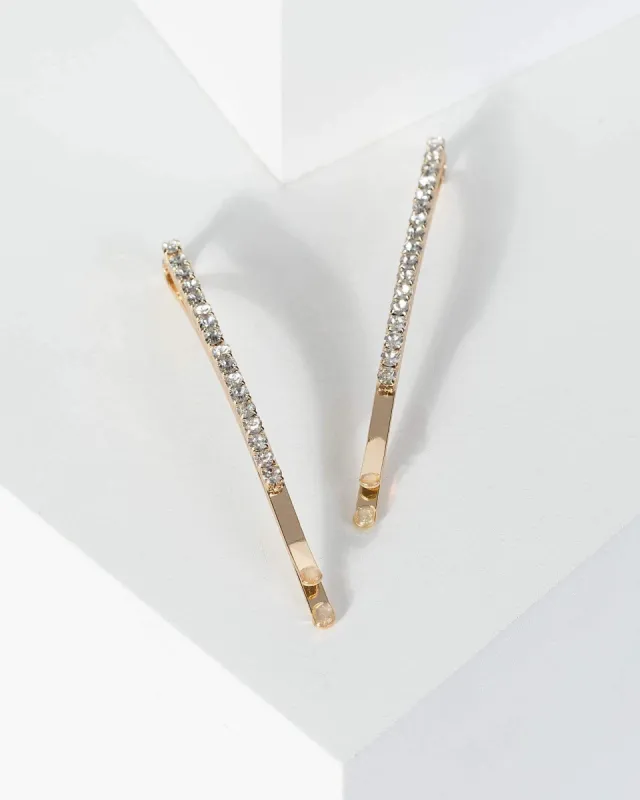 Gold Fine Dia Hair Pin Pack sold by Collete Hayman