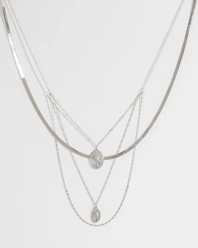 Silver Pendant Chain Layereding Necklace sold by Collete Hayman