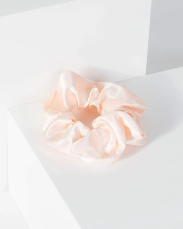 Pink Plain Small Satin Scrunchie sold by Collete Hayman