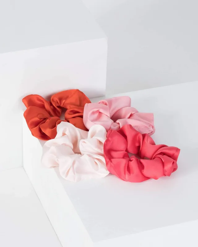 Multi Colour Multi Pack Solid Satin Scrunchies sold by Collete Hayman