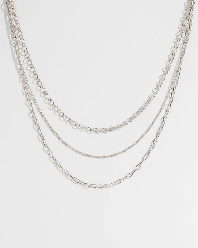 Silver Chunky Chain Layered Necklace sold by Collete Hayman