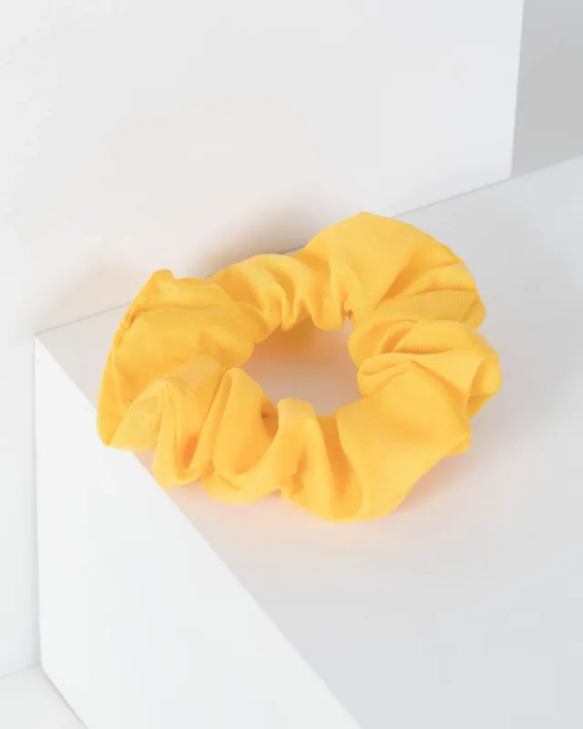 Yellow Plain Small Fabric Scrunchie sold by Collete Hayman