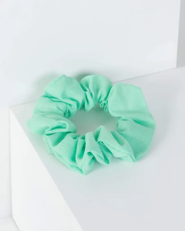 Green Plain Small Fabric Scrunchie sold by Collete Hayman