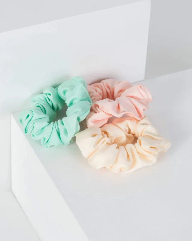 Multi Colour 3 Pack Small Satin Scrunchies sold by Collete Hayman