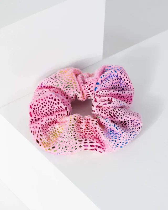 Pink Leopard Spots Print Scrunchie sold by Collete Hayman