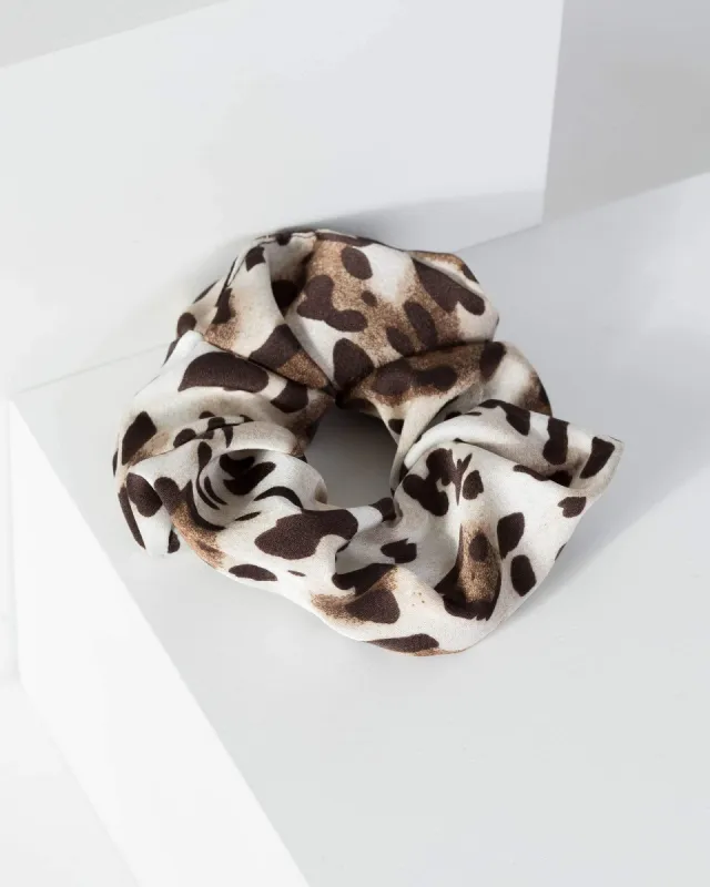 Multi Colour Satin Leopard Print Scrunchie sold by Collete Hayman