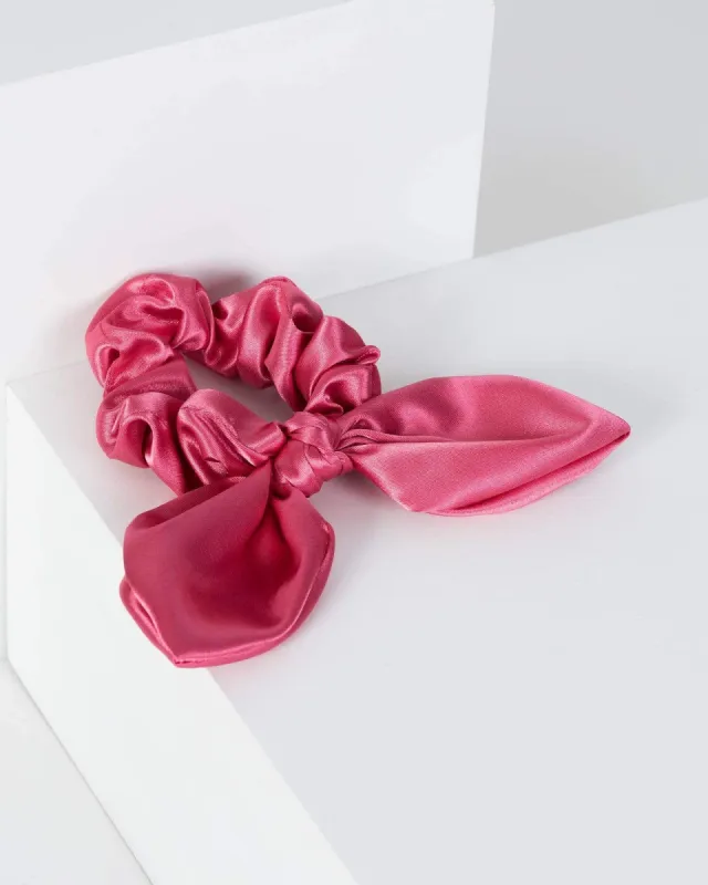 Pink Small Plain Satin Scarf Scrunchie sold by Collete Hayman