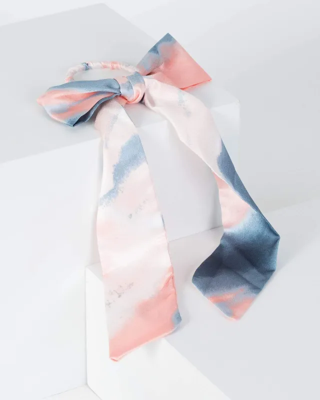 Multi Colour Tie Dye Detail Scarf Hair Tie sold by Collete Hayman