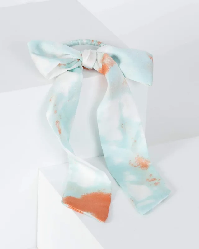 Multi Colour Tie Dye Detail Scarf Hair Tie sold by Collete Hayman