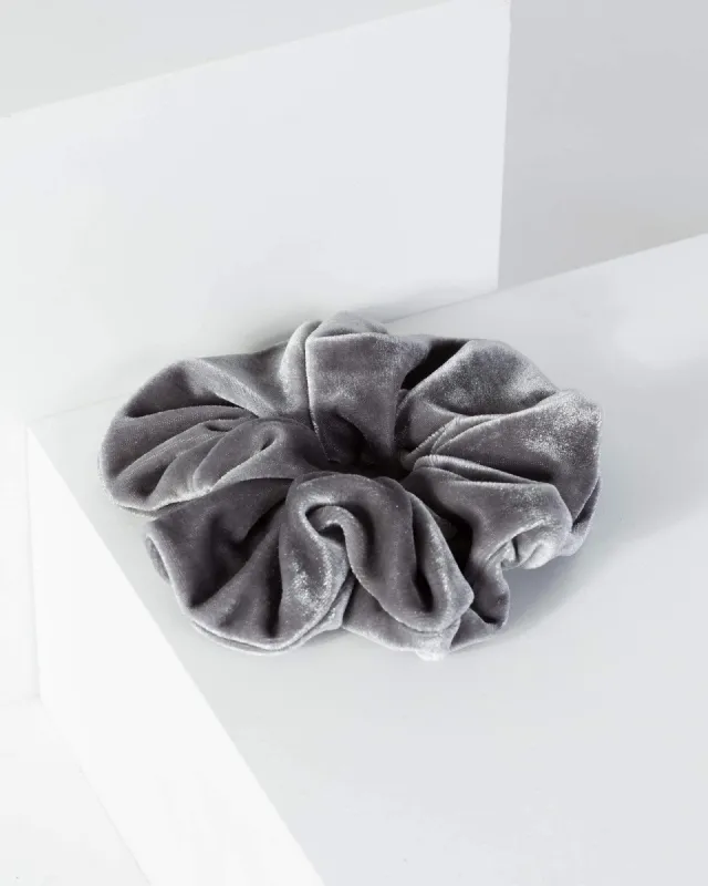 Grey Velvet Large Scrunchie sold by Collete Hayman