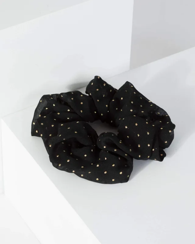 Black Metallic Dot Scrunchie sold by Collete Hayman