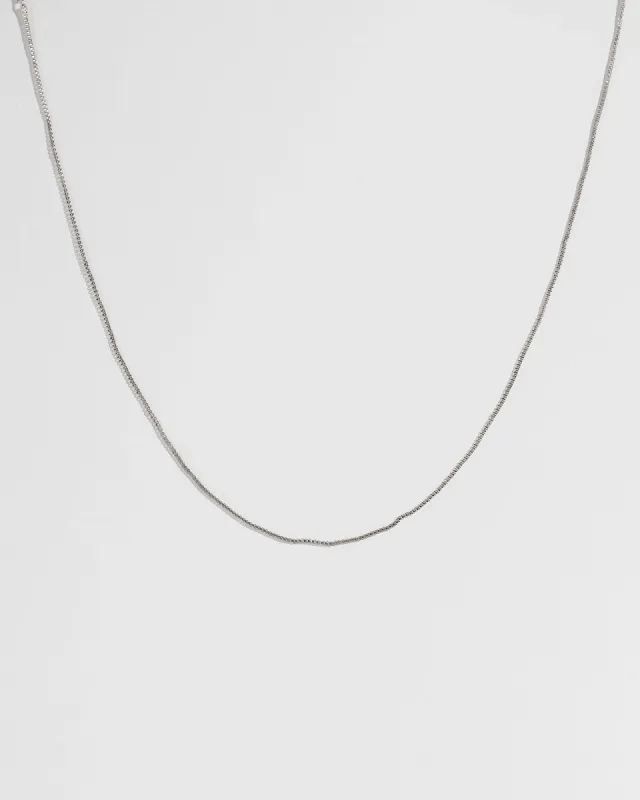 Silver 48cm Fine Box Chain Necklace sold by Collete Hayman