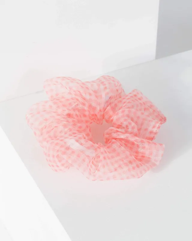 Pink Checkered Organza Scrunchie sold by Collete Hayman