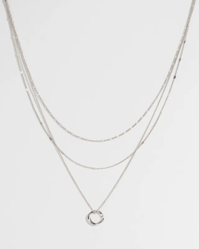 Silver Fine Chain Circle Necklace Pack sold by Collete Hayman
